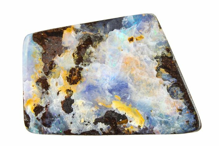 Flashy Polished Boulder Opal Specimen - Queensland, Australia #381793